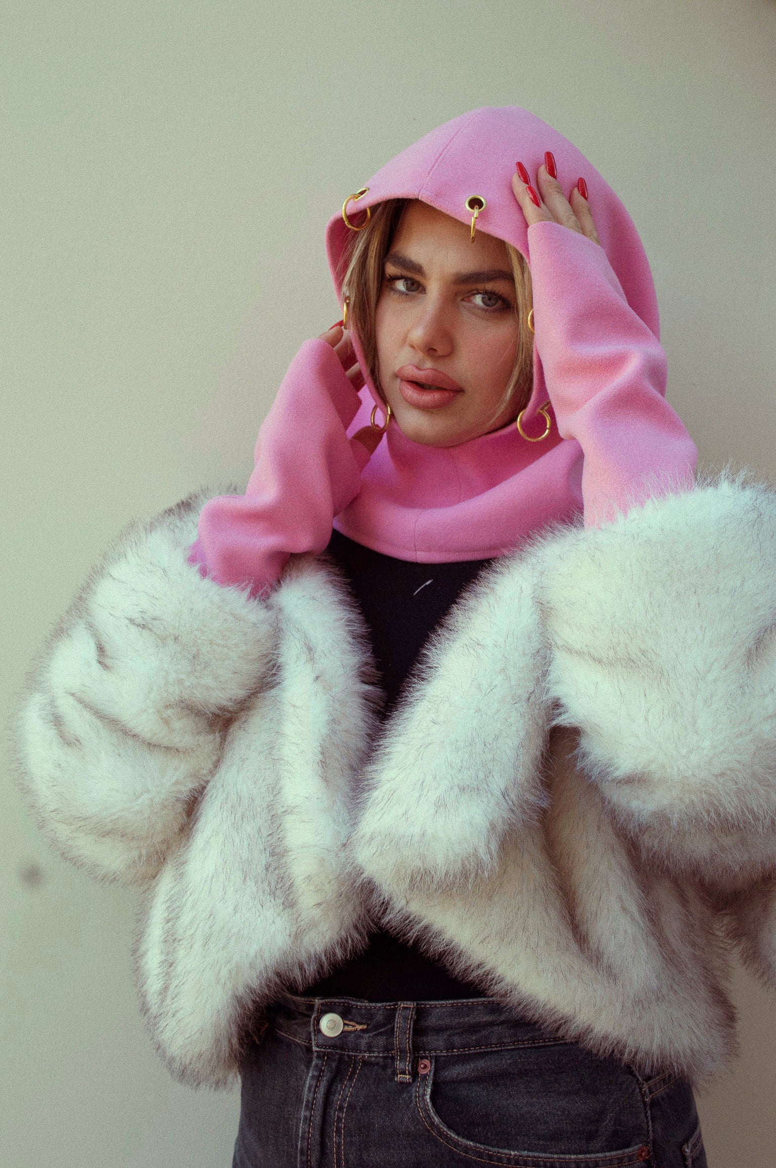 Pink Whool Balaclava